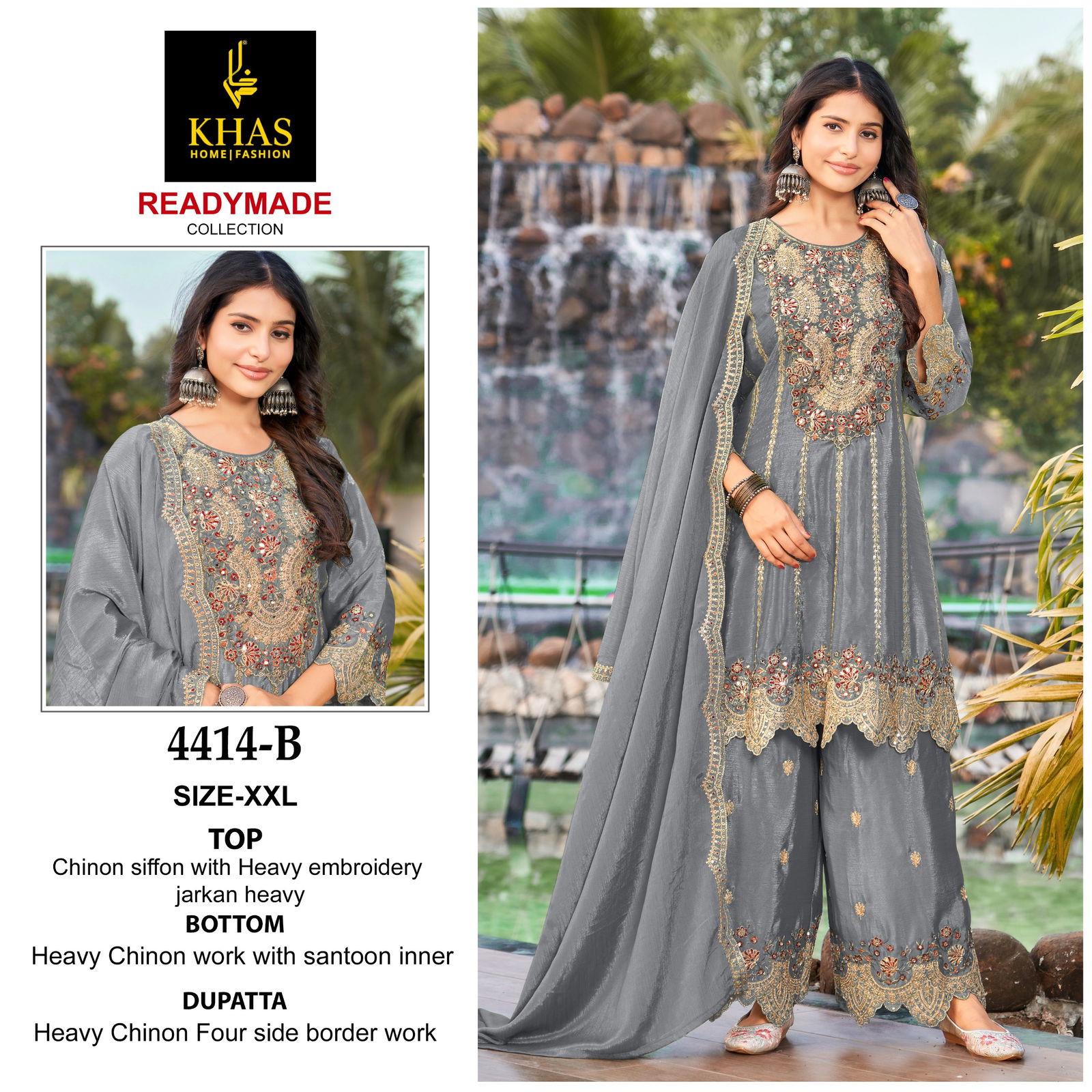 4414 Khas Chinon Zarkan Pakistani Readymade Suits WholesalersIn Delhi